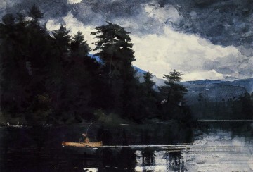  peint - Lac Adirondack réalisme peintre Winslow Homer